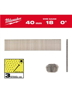 Cuie T, 18G, cap subtire cu finisaj - Milwaukee - Inox 18G / 40 mm / SC3 - 5.000 pc - cod 4932492562