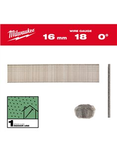 Cuie T, 18G, cap subtire cu finisaj - Milwaukee - 18G / 16 mm / RC / G / SC1 - 10.000 pc - cod 4932492549