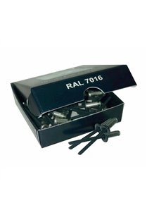 Set x 50 bucati Nituri pop cap lat vopsite electrostatic RAL 7016-Antracit 4.8x12x9mm 2