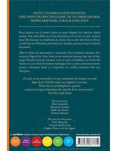 Percy jackson 1: Hotul fulgerului   - Rick Riordan | Arthur
