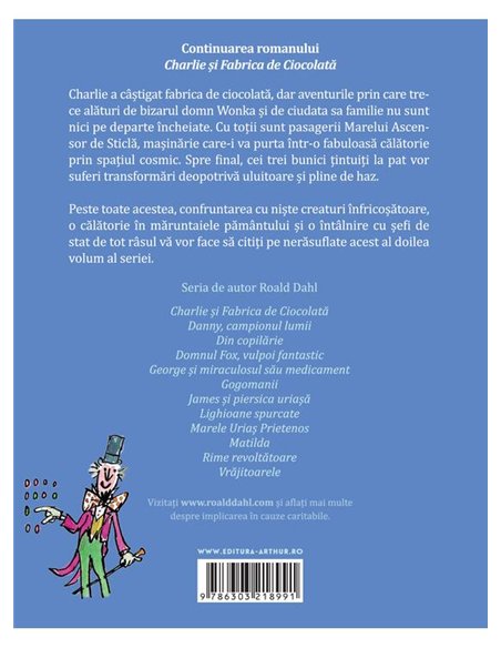 Charlie si Marele Ascensor de Sticla | format mic - Roald Dahl | Arthur [cartonata]