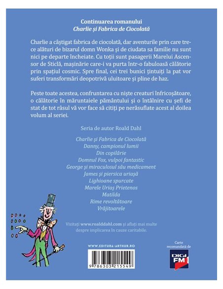 Charlie si Marele Ascensor de Sticla | format mic - Roald Dahl | Arthur [cartonata]