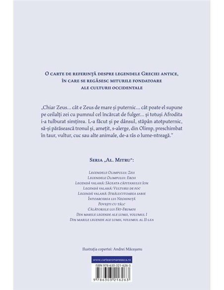 Legendele Olimpului: Zeii - Alexandru Mitru | Editura Cartea Romaneasca