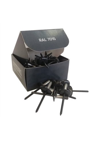 Set x 50 bucati Nituri pop cap lat vopsite electrostatic RAL 7016-Antracit 4.8x16x16mm