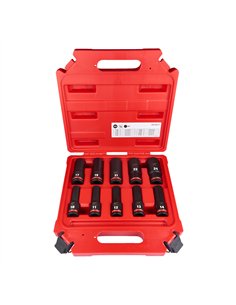 Set chei tubulare 1/2 inch SHOCKWAVE IMPACT DUTY - Milwaukee - 1/2 inch impact socket set deep- 10 buc - cod 4932480457