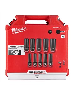 Set chei tubulare 1/2 inch SHOCKWAVE IMPACT DUTY - Milwaukee - 1/2 inch impact socket set deep- 10 buc - cod 4932480457 2