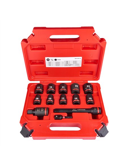 Set chei tubulare 1/2 inch SHOCKWAVE IMPACT DUTY - Milwaukee - 1/2 inch impact socket set STD-1 3 buc - cod 4932480456