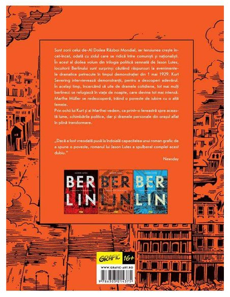 Berlin. Cartea a doua: Oraș de fum -  Jason Lutes | Editura Grafic