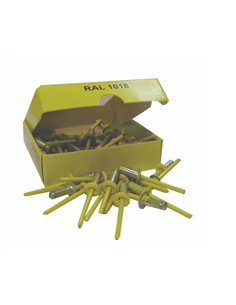 Set x 50 bucati Nituri pop galbene cap lat vopsite electrostatic RAL 1018 Zinc Yellow 4.8x12x9mm, galben 2