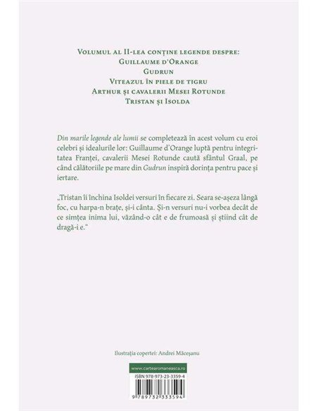 Din marile legende ale lumii. Vol 2 - Al. Mitru | Cartea Romaneasca pentru copii - Arthur