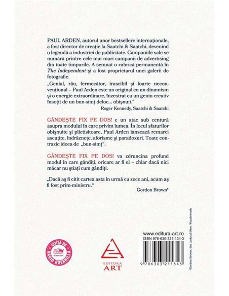 Gandeste fix pe dos! - Paul Arden | Art  [cartonat] 
