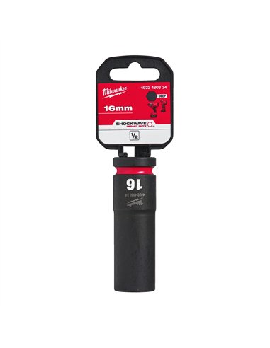 Chei tubulare de impact SHOCKWAVE IMPACT DUTY - Milwaukee - 16 mm 1/2 inch impact socket deep - 1 buc - cod 4932480334