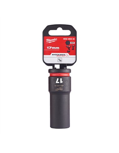 Chei tubulare de impact SHOCKWAVE IMPACT DUTY - Milwaukee - 17 mm 1/2 inch impact socket deep - 1 buc - cod 4932480335