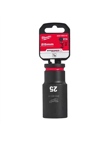 Chei tubulare de impact SHOCKWAVE IMPACT DUTY - Milwaukee - 25 mm 1/2 inch impact socket deep - 1 buc - cod 4932480343