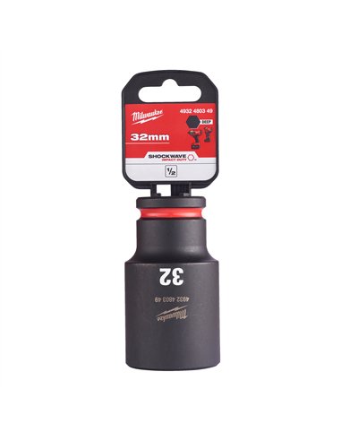 Chei tubulare de impact SHOCKWAVE IMPACT DUTY - Milwaukee - 32 mm 1/2 inch impact socket deep - 1 buc - cod 4932480349