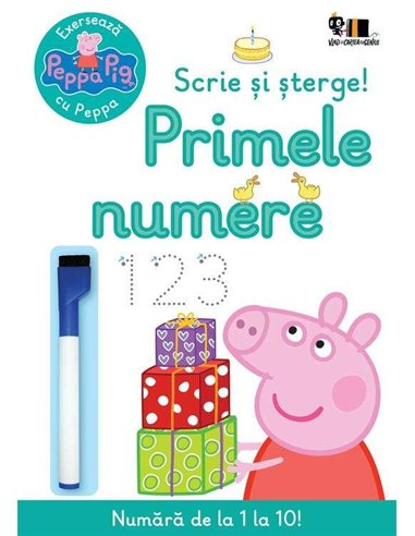Peppa Pig: Exerseaza cu peppa. Scrie si sterge! Primele numere [necartonat]  - Neville Astley | Vlad Si Cartea Cu Genius - Nevil
