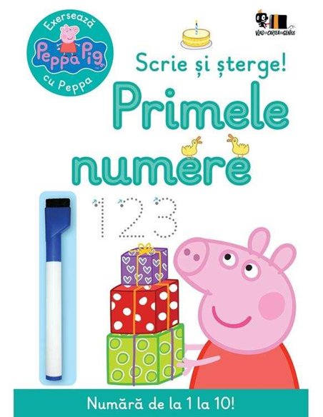 Peppa Pig: Exerseaza cu peppa. Scrie si sterge! Primele numere [necartonat]  - Neville Astley | Vlad Si Cartea Cu Genius - Nevil