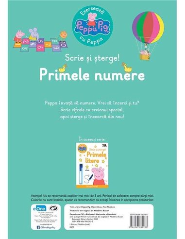 Peppa Pig: Exerseaza cu peppa. Scrie si sterge! Primele numere [necartonat]  - Neville Astley | Vlad Si Cartea Cu Genius - Nevil