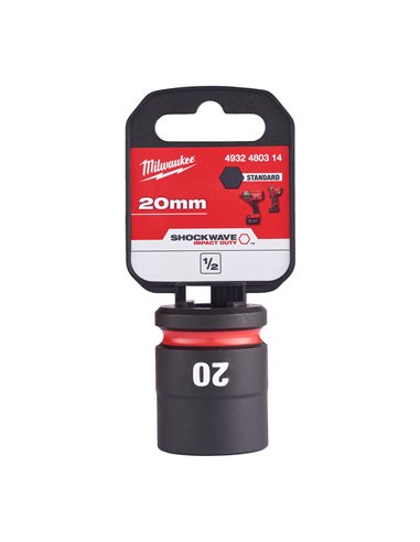 Chei tubulare de impact SHOCKWAVE IMPACT DUTY - Milwaukee - 20 mm 1/2 inch impact socket STD - 1 buc - cod 4932480314