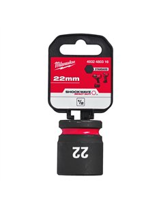 Chei tubulare de impact SHOCKWAVE IMPACT DUTY - Milwaukee - 22 mm 1/2 inch impact socket STD - 1 buc - cod 4932480316 2