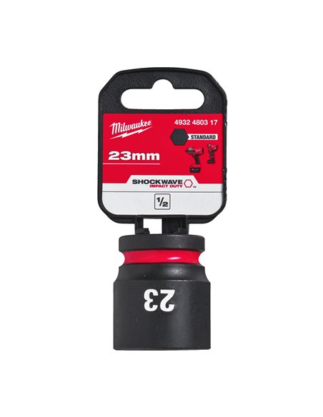 Chei tubulare de impact SHOCKWAVE IMPACT DUTY - Milwaukee - 23 mm 1/2 inch impact socket STD - 1 buc - cod 4932480317