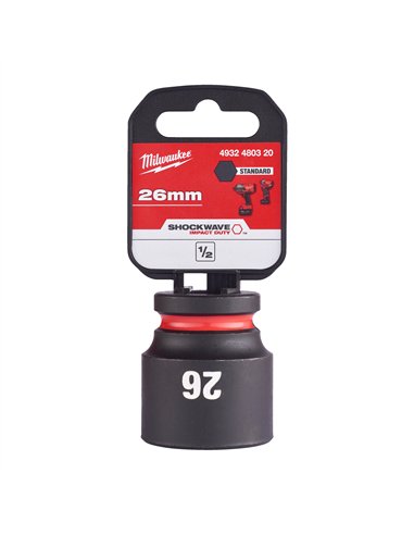 Chei tubulare de impact SHOCKWAVE IMPACT DUTY - Milwaukee - 26 mm 1/2 inch impact socket STD - 1 buc - cod 4932480320