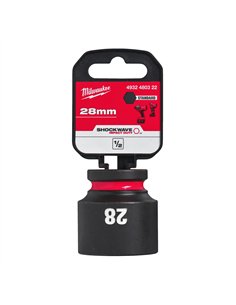 Chei tubulare de impact SHOCKWAVE IMPACT DUTY - Milwaukee - 28 mm 1/2 inch impact socket STD - 1 buc - cod 4932480322 2