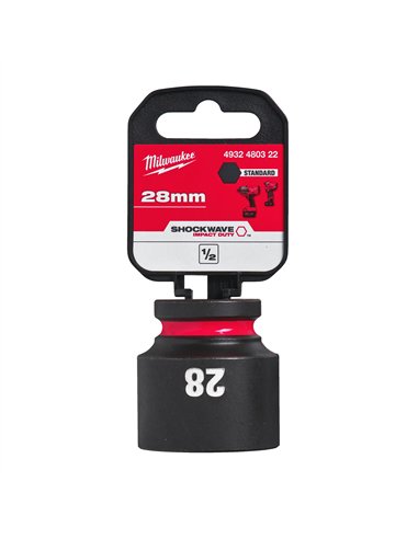 Chei tubulare de impact SHOCKWAVE IMPACT DUTY - Milwaukee - 28 mm 1/2 inch impact socket STD - 1 buc - cod 4932480322