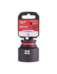 Chei tubulare de impact SHOCKWAVE IMPACT DUTY - Milwaukee - 32 mm 1/2 inch impact socket STD - 1 buc - cod 4932480325 2