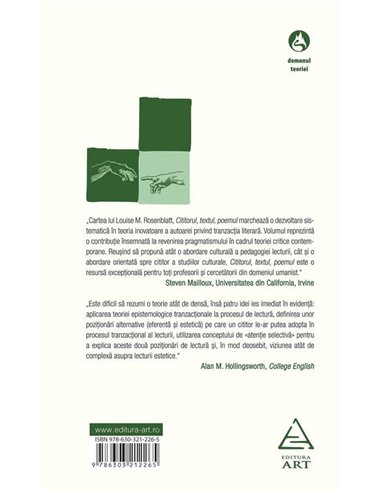 Cititorul, textul, poemul. Teoria tranzactionala a operei literare - Louise M. Rosenblatt | Editura Art [necartonata]