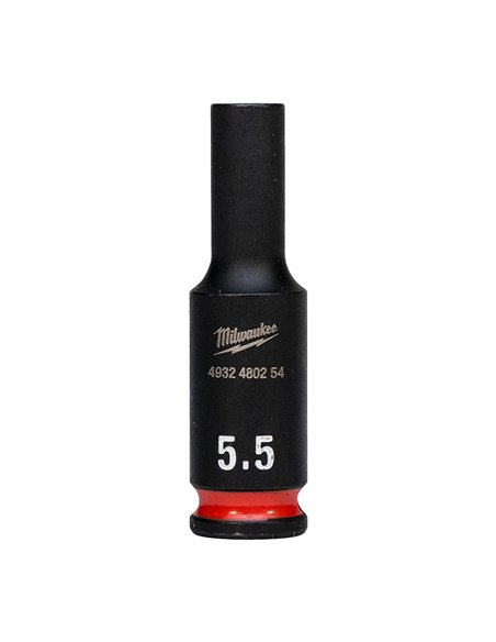 Chei tubulare de impact SHOCKWAVE IMPACT DUTY - Milwaukee - 5.5 mm 1/4 inch impact socket deep - 1 buc - cod 4932480254