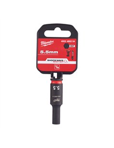 Chei tubulare de impact SHOCKWAVE IMPACT DUTY - Milwaukee - 5.5 mm 1/4 inch impact socket deep - 1 buc - cod 4932480254 2