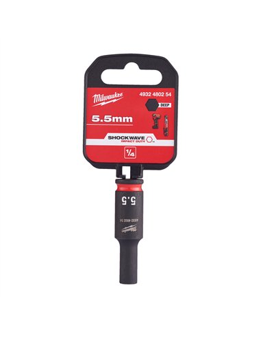 Chei tubulare de impact SHOCKWAVE IMPACT DUTY - Milwaukee - 5.5 mm 1/4 inch impact socket deep - 1 buc - cod 4932480254