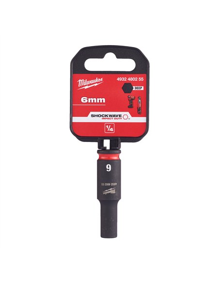 Chei tubulare de impact SHOCKWAVE IMPACT DUTY - Milwaukee - 6 mm 1/4 inch impact socket deep - 1 buc - cod 4932480255