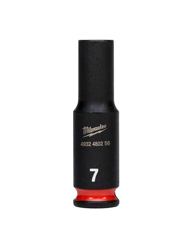 Chei tubulare de impact SHOCKWAVE IMPACT DUTY - Milwaukee - 7 mm 1/4 inch impact socket deep - 1 buc - cod 4932480256
