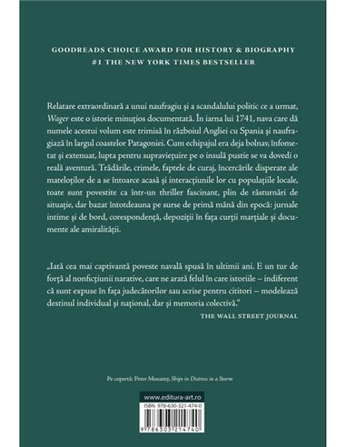 Wager. O poveste despre naufragiu, rebeliune si crima - David Grann | Editura Art [necartonata]