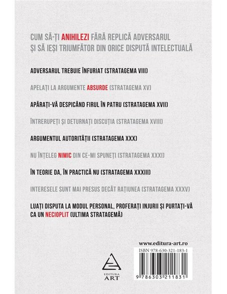 Arta de a avea intotdeauna dreptate - Arthur Schopenhauer | Editura Art [cartonata]