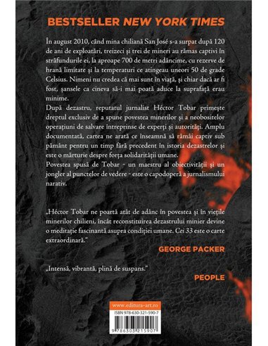 Cei 33. Povestea nespusa a barbatilor ingropati intr-o mina din Chile - Hector Tobar | Editura Art [necartonata]