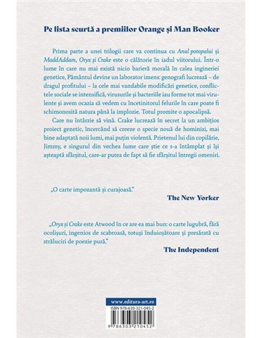 Oryx si Crake - Margaret Atwood | Editura Art [necartonata]