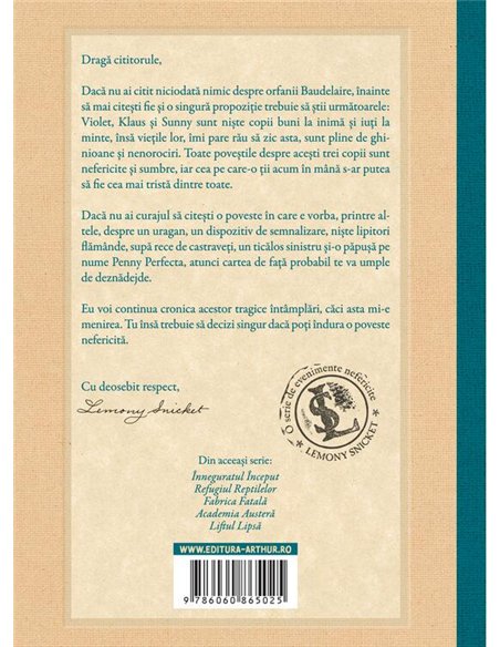 O serie de evenimente nefericite III. Fereastra Fantastica - Lemony Snicket | Arthur [cartonata]