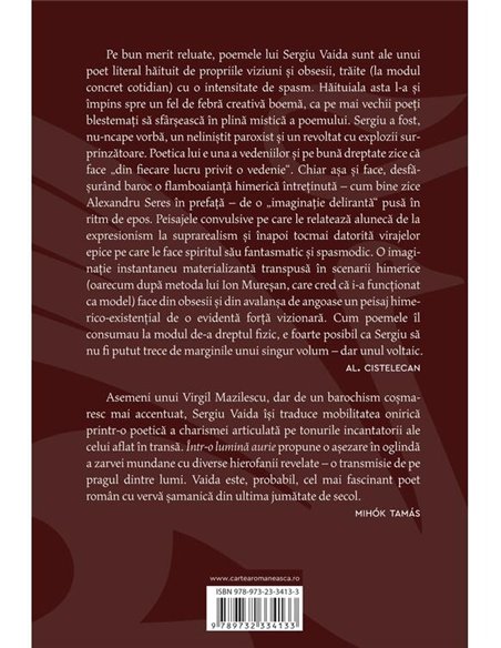 Intr-o lumina aurie - Sergiu Vaida | Cartea Romaneasca [necartonata]