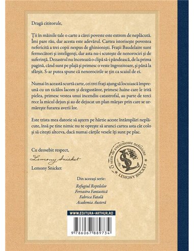 O serie de evenimente nefericite I. Inneguratul inceput - Lemony Snicket | Arthur [cartonata]