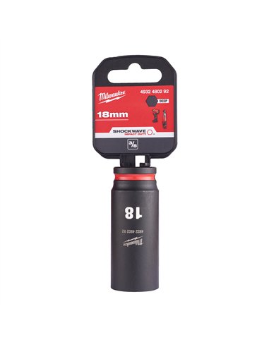 Chei tubulare de impact SHOCKWAVE IMPACT DUTY - Milwaukee - 18 mm 3/8 inch impact socket deep - 1 buc - cod 4932480292