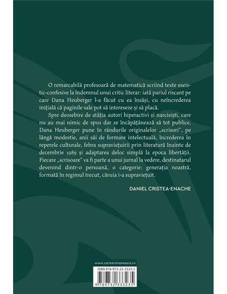 Scrisori catre un critic - Dana Heuberger | Cartea Romaneasca [necartonata]