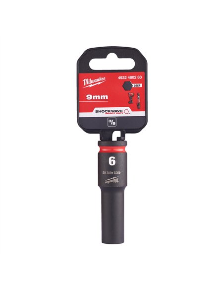 Chei tubulare de impact SHOCKWAVE IMPACT DUTY - Milwaukee - 9 mm 3/8 inch impact socket deep - 1 buc - cod 4932480283