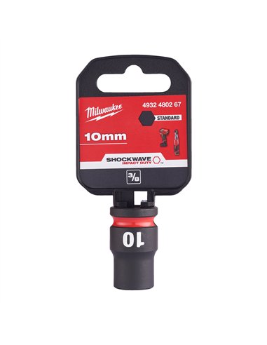 Chei tubulare de impact SHOCKWAVE IMPACT DUTY - Milwaukee - 10 mm 3/8 inch impact socket STD - 1 buc - cod 4932480267
