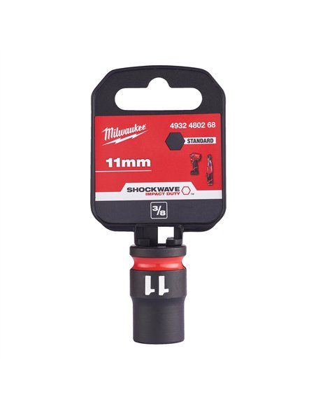 Chei tubulare de impact SHOCKWAVE IMPACT DUTY - Milwaukee - 11 mm 3/8 inch impact socket STD - 1 buc - cod 4932480268