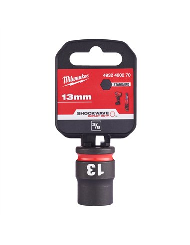 Chei tubulare de impact SHOCKWAVE IMPACT DUTY - Milwaukee - 13 mm 3/8 inch impact socket STD - 1 buc - cod 4932480270