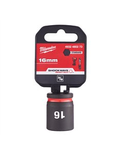 Chei tubulare de impact SHOCKWAVE IMPACT DUTY - Milwaukee - 16 mm 3/8 inch impact socket STD - 1 buc - cod 4932480273 2