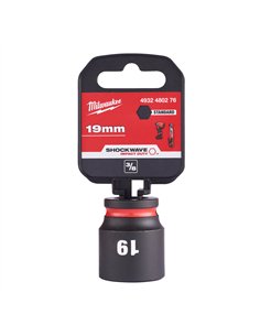 Chei tubulare de impact SHOCKWAVE IMPACT DUTY - Milwaukee - 19 mm 3/8 inch impact socket STD - 1 buc - cod 4932480276 2
